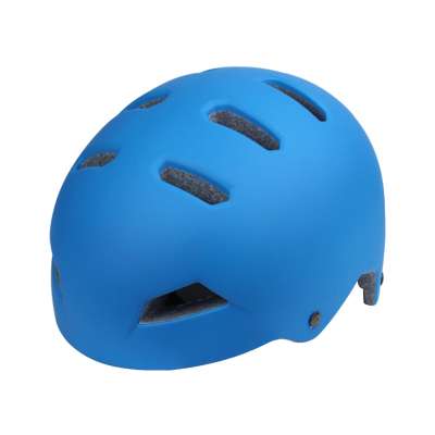 blue custom in mold bmx skate helmet en1078